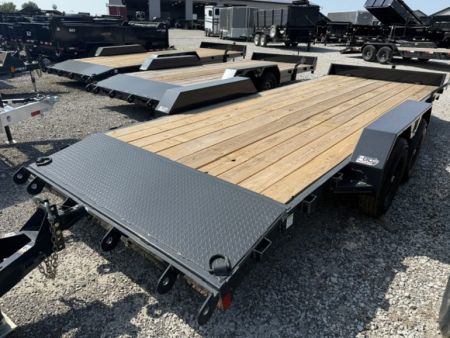 New 2027 Hillcrest Black-Grey 82"x18'+2' 10k Car Hauler Trailer