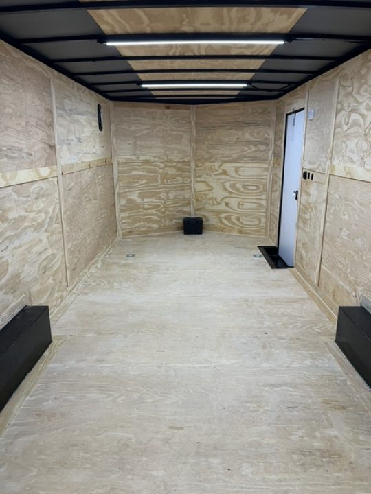 New 2027 Rock Solid Cargo 8.5x24 Race Trailer & Enclosed Car Hauler For Sale – Black Polycore | Super Stealth Blackout Package