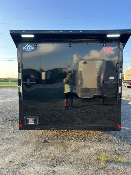New 2027 Rock Solid Cargo 8.5x24 Race Trailer & Enclosed Car Hauler For Sale – Black Polycore | Super Stealth Blackout Package