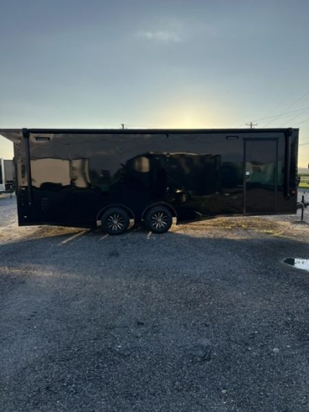 New 2027 Rock Solid Cargo 8.5x24 Race Trailer & Enclosed Car Hauler For Sale – Black Polycore | Super Stealth Blackout Package