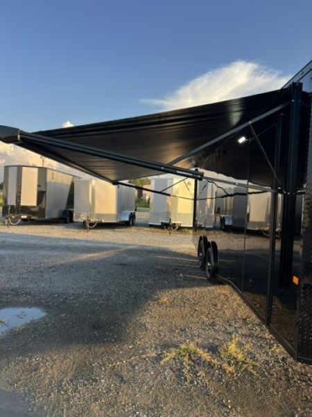 New 2027 Rock Solid Cargo 8.5x24 Race Trailer & Enclosed Car Hauler For Sale – Black Polycore | Super Stealth Blackout Package