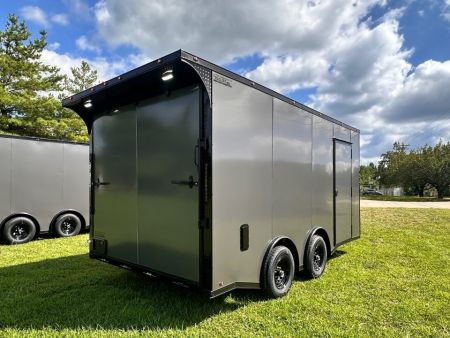 New 2026 8.5x16 Car Hauler-5200 Torsions- Charcoal poly- Enclosed Car Hauler