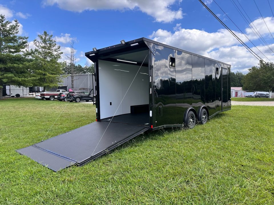 New 2027 Rock Solid Cargo 8.5x24 Race Trailer- 7'6" Interior-Finished Interior- 5200lb Torsion Axle - Black Poly - Blackout-Car/Racing Trailer Car / Racing Trailer