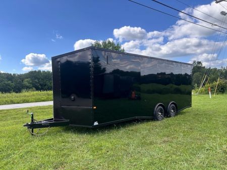 New 2027 Rock Solid Cargo 8.5x24 Race Trailer- 7'6" Interior-Finished Interior- 5200lb Torsion Axle - Black Poly - Blackout-Car/Racing Trailer Car / Racing Trailer