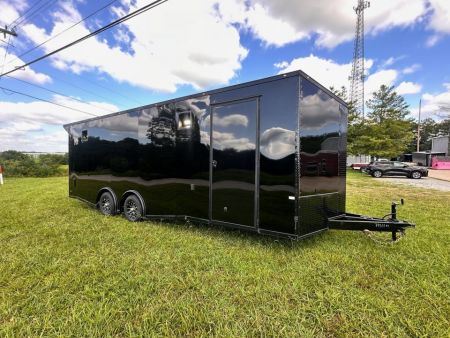 New 2027 Rock Solid Cargo 8.5x24 Race Trailer- 7'6" Interior-Finished Interior- 5200lb Torsion Axle - Black Poly - Blackout-Car/Racing Trailer Car / Racing Trailer