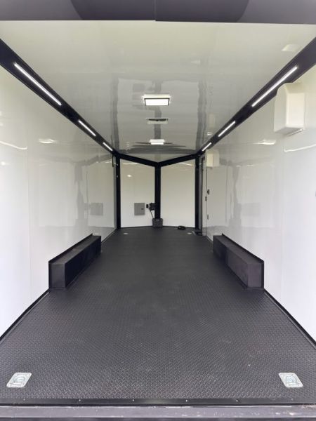 New 2027 Rock Solid Cargo 8.5x24 Race Trailer- 7'6" Interior-Finished Interior- 5200lb Torsion Axle - Black Poly - Blackout-Car/Racing Trailer Car / Racing Trailer