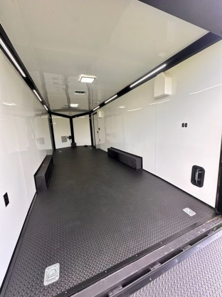 New 2027 Rock Solid Cargo 8.5x24 Race Trailer- 7'6" Interior-Finished Interior- 5200lb Torsion Axle - Black Poly - Blackout-Car/Racing Trailer Car / Racing Trailer