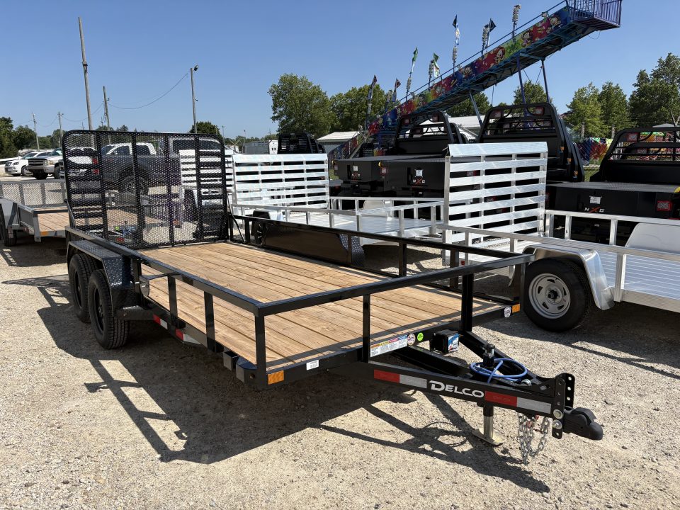 New 2026 Delco Trailers 83"X16' TUBE TOP W/5' HD RAMP GATE Utility Trailer
