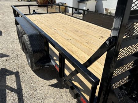 New 2026 Delco Trailers 83"X16' TUBE TOP W/5' HD RAMP GATE Utility Trailer