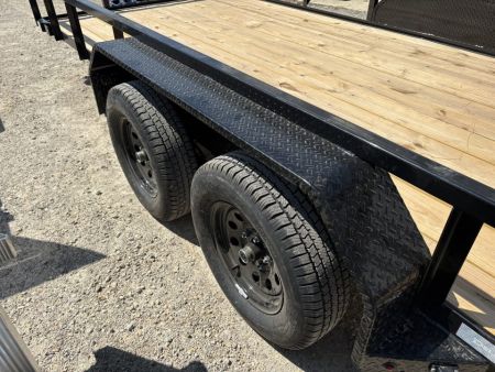 New 2026 Delco Trailers 83"X16' TUBE TOP W/5' HD RAMP GATE Utility Trailer