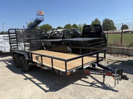 New 2026 Delco Trailers 83 X16' TUBE TOP W/5' HD RAMP GATE Utility Trailer