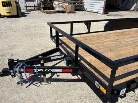 New 2026 Delco Trailers 83"X16' TUBE TOP W/5' HD RAMP GATE Utility Trailer