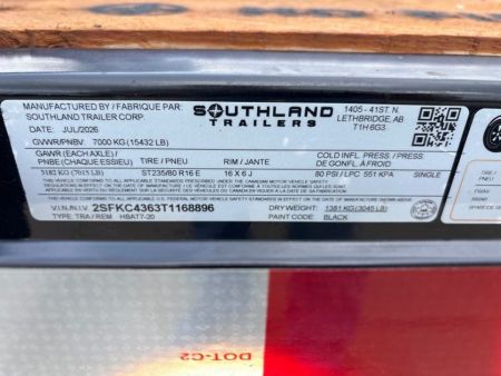 New 2026 SOUTHLAND TRAILER CORP. HBAT7-20BLK Utility Trailer