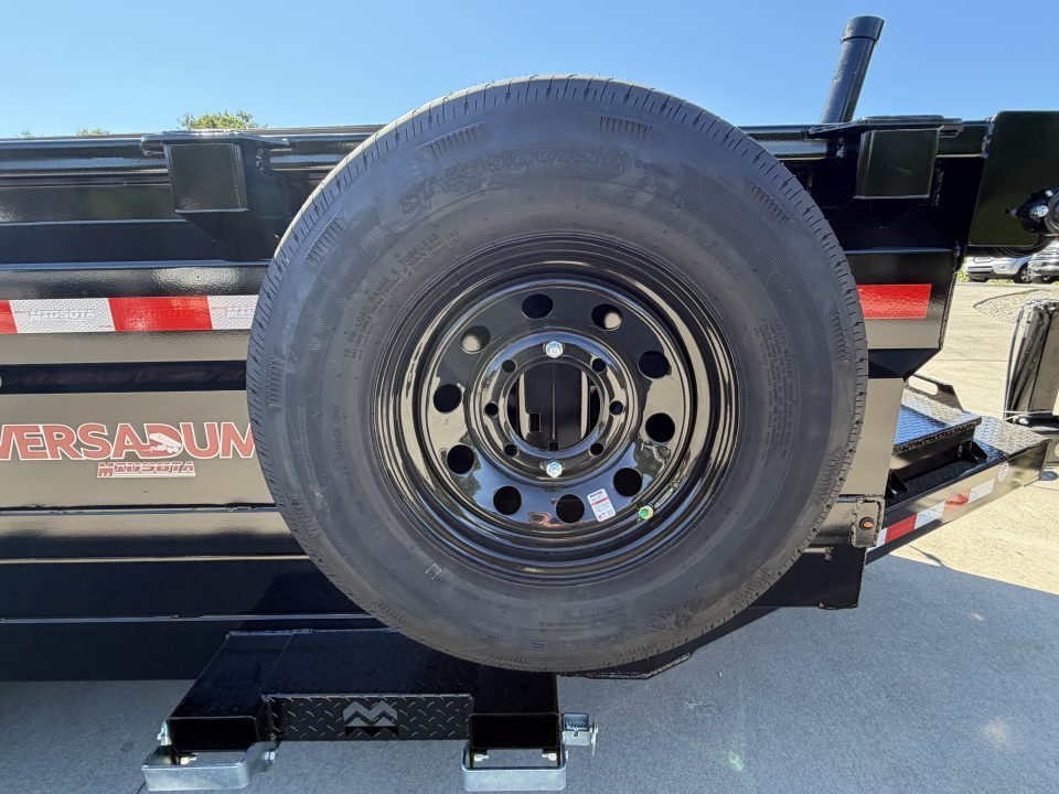 New 2026 Midsota 82" x 16' Versa Dump W/ Telescopic Cylinder - Hydraulic Jack - Side Swing Door (Spare Tire/Ramps/Tarp Included) - Black - 15,400# GVWR