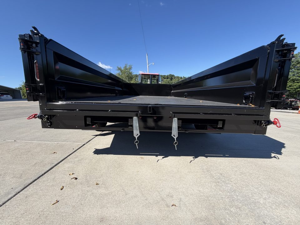New 2026 Midsota 82" x 16' Versa Dump W/ Telescopic Cylinder - Hydraulic Jack - Side Swing Door (Spare Tire/Ramps/Tarp Included) - Black - 15,400# GVWR