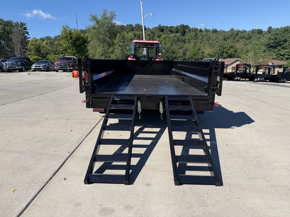 New 2026 Midsota 82" x 16' Versa Dump W/ Telescopic Cylinder - Hydraulic Jack - Side Swing Door (Spare Tire/Ramps/Tarp Included) - Black - 15,400# GVWR