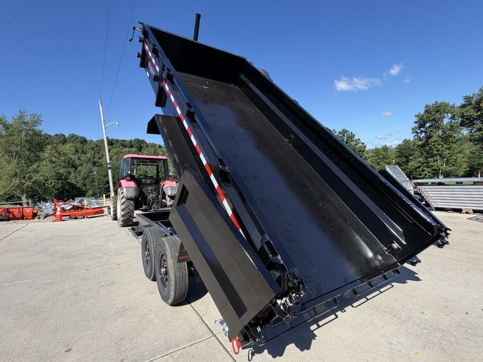 New 2026 Midsota 82" x 16' Versa Dump W/ Telescopic Cylinder - Hydraulic Jack - Side Swing Door (Spare Tire/Ramps/Tarp Included) - Black - 15,400# GVWR