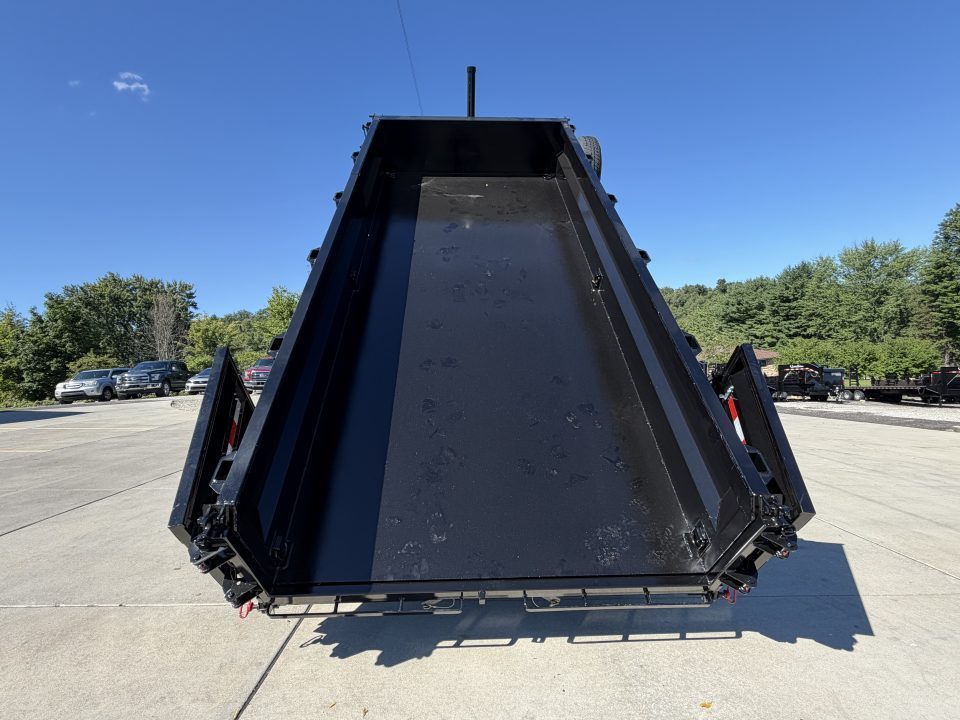 New 2026 Midsota 82" x 16' Versa Dump W/ Telescopic Cylinder - Hydraulic Jack - Side Swing Door (Spare Tire/Ramps/Tarp Included) - Black - 15,400# GVWR