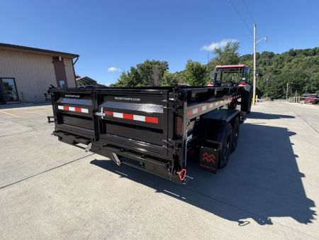 New 2026 Midsota 82" x 16' Versa Dump W/ Telescopic Cylinder - Hydraulic Jack - Side Swing Door (Spare Tire/Ramps/Tarp Included) - Black - 15,400# GVWR