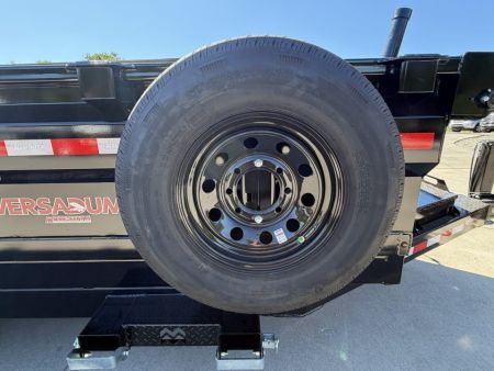 New 2026 Midsota 82" x 16' Versa Dump W/ Telescopic Cylinder - Hydraulic Jack - Side Swing Door (Spare Tire/Ramps/Tarp Included) - Black - 15,400# GVWR