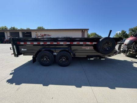 New 2026 Midsota 82  x 16' Versa Dump W/ Telescopic Cylinder - Hydraulic Jack - Side Swing Door (Spare Tire/Ramps/Tarp Included) - Black - 15,400# GVWR
