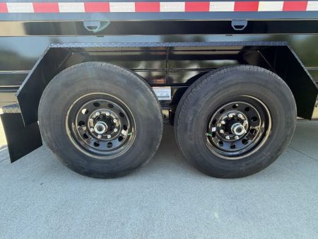 New 2026 Midsota 82" x 16' Versa Dump W/ Telescopic Cylinder - Hydraulic Jack - Side Swing Door (Spare Tire/Ramps/Tarp Included) - Black - 15,400# GVWR