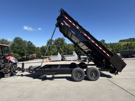 New 2026 Midsota 82" x 16' Versa Dump W/ Telescopic Cylinder - Hydraulic Jack - Side Swing Door (Spare Tire/Ramps/Tarp Included) - Black - 15,400# GVWR