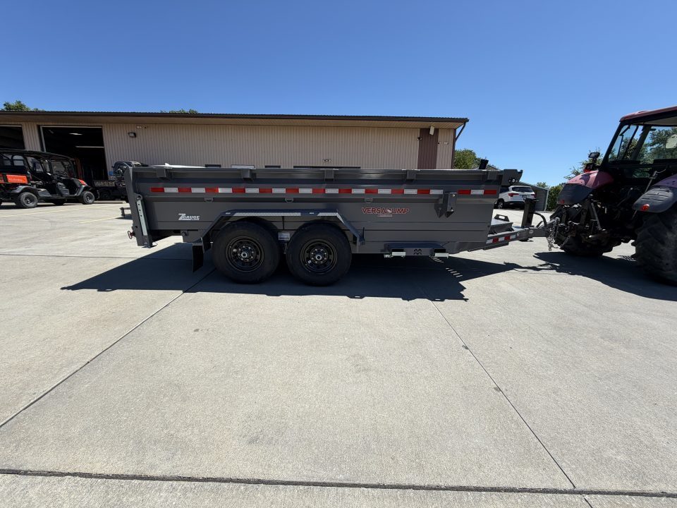 New 2026 Midsota 82"x 14' Versa Dump W/ Telescopic Cylinder - Side Swing Door - Charcoal Gray - (Ramps/Tarp) - 15,400# GVWR