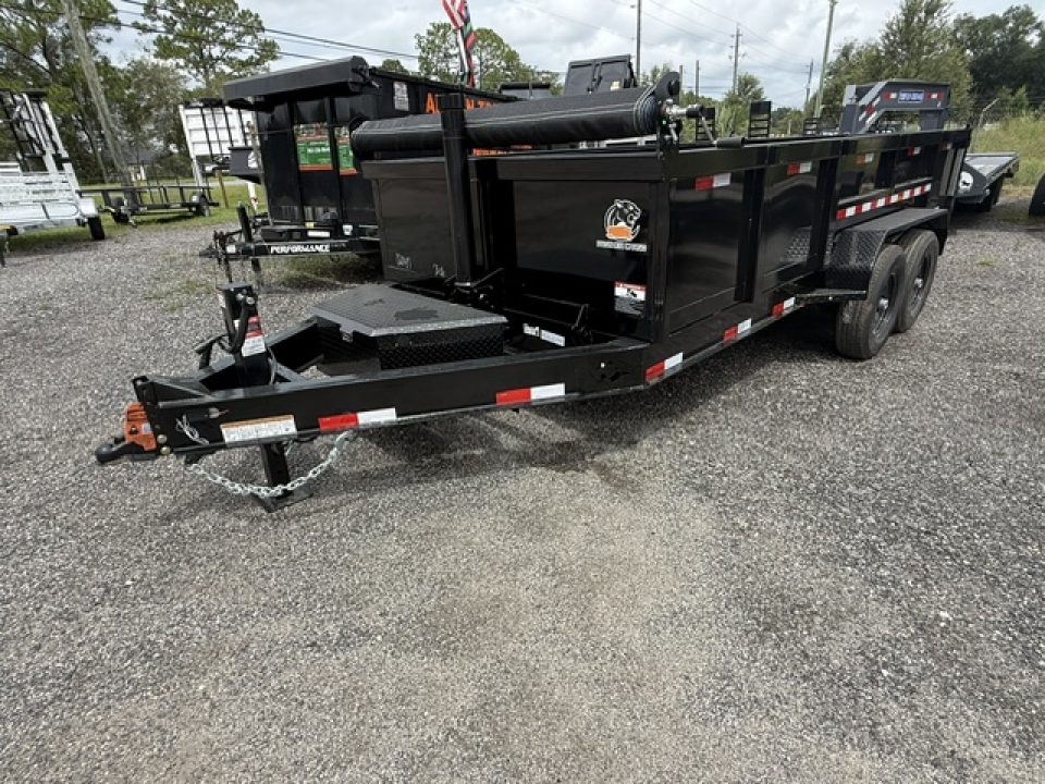 New 2026 Panther Cargo 7x16 Black Dump Trailer – 14K GVWR | 2' Steel Sides | Heavy-Duty Dump Trailer