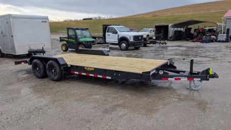 New 2026 CAM Superline 18' Wood Deck Car Hauler w/ DS Removable Fender
