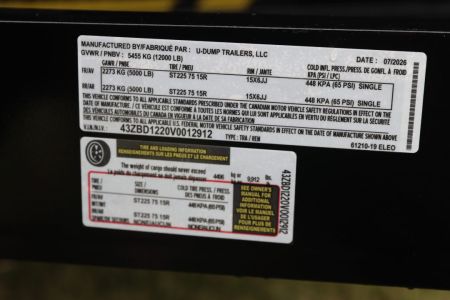 New 2027 6X12 U-Dump Dump Trailer