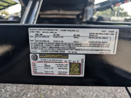 New 2027 6X12 U-Dump Dump Trailer