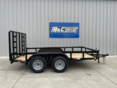 New C&M 82X12 ANGLE TOP UTILTY (2) 3500lb TANDEM AXLES, GVWR 7000lb W/4' GATE
