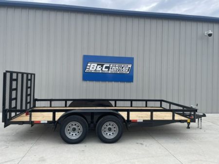 New 2026 C&M 82X16 ANGLE TOP UTILITY (2) 3500lb AXLES, GVWR 7000lbs, 4' GATE
