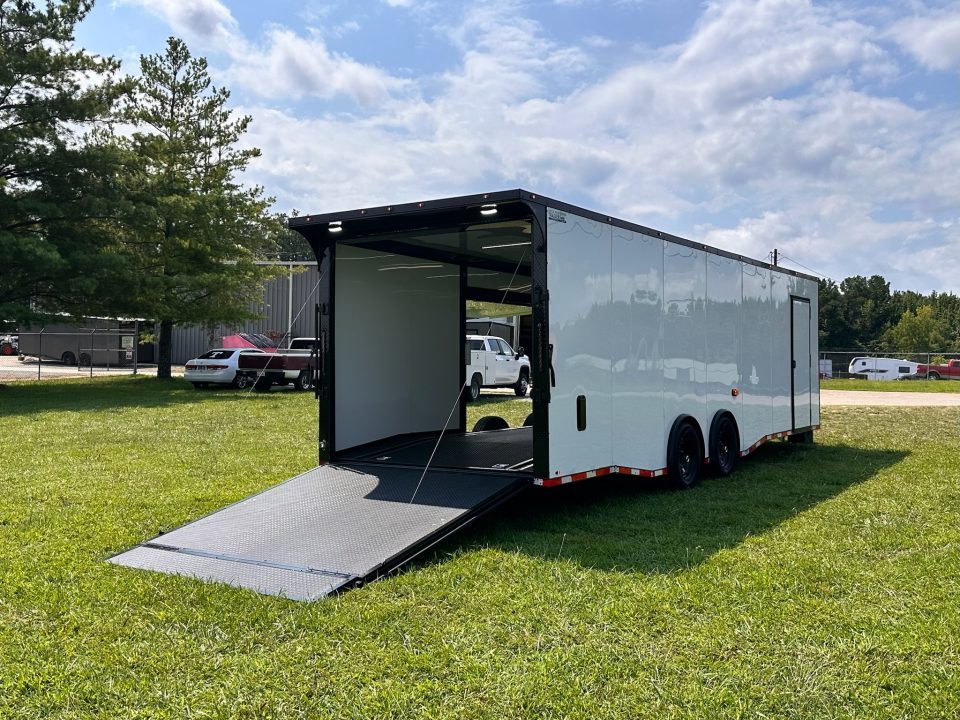 New 2026 8.5x28 Race Trailer - Finished Interior- 7000lb Spread Torsion - Recessed E-Track-Full Escape Door-Removable Fender
