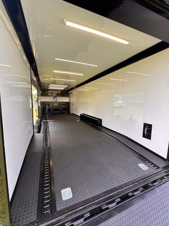 New 2026 8.5x28 Race Trailer - Finished Interior- 7000lb Spread Torsion - Recessed E-Track-Full Escape Door-Removable Fender