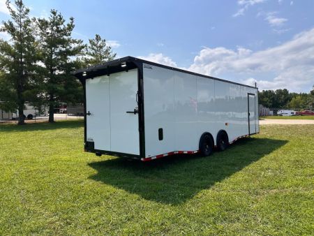 New 2026 8.5x28 Race Trailer - Finished Interior- 7000lb Spread Torsion - Recessed E-Track-Full Escape Door-Removable Fender