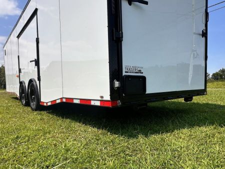 New 2026 8.5x28 Race Trailer - Finished Interior- 7000lb Spread Torsion - Recessed E-Track-Full Escape Door-Removable Fender