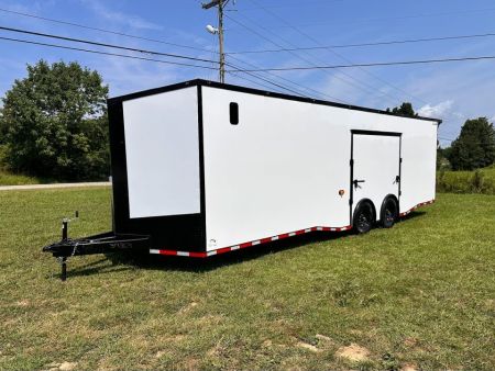 New 2026 8.5x28 Race Trailer - Finished Interior- 7000lb Spread Torsion - Recessed E-Track-Full Escape Door-Removable Fender