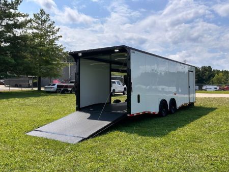 New 2026 8.5x28 Race Trailer - Finished Interior- 7000lb Spread Torsion - Recessed E-Track-Full Escape Door-Removable Fender