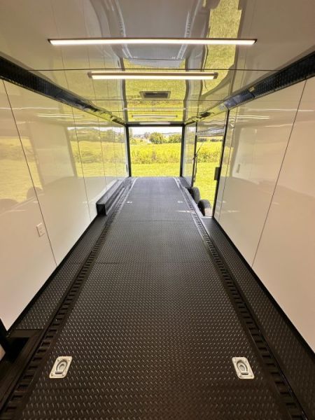 New 2026 8.5x28 Race Trailer - Finished Interior- 7000lb Spread Torsion - Recessed E-Track-Full Escape Door-Removable Fender