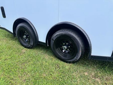 New 2026 8.5x16 Car Hauler-5200 Torsions- White poly- Enclosed Car Hauler