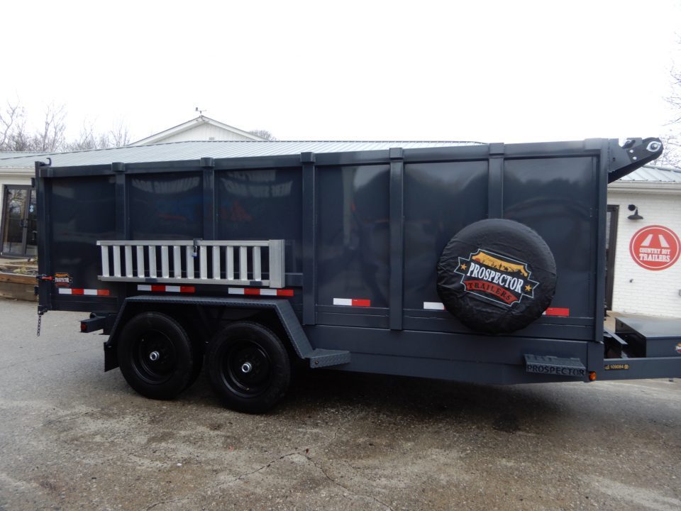 New 2027 Covered Wagon 7x14 Dump, 4' Sides, Tarp, Spare, Ramps
