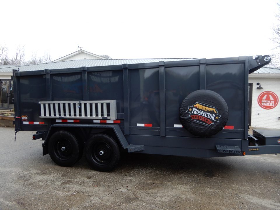 New 2027 Covered Wagon 7x14 Dump, 4' Sides, Tarp, Spare, Ramps