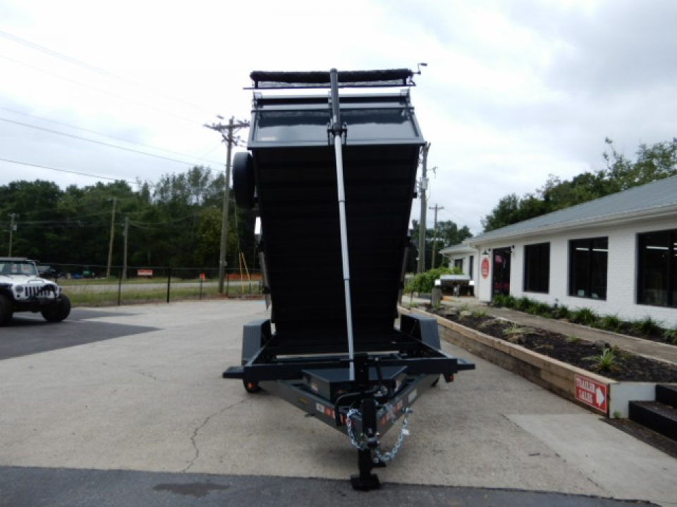 New 2027 Covered Wagon 7x14 Dump, 4' Sides, Tarp, Spare, Ramps