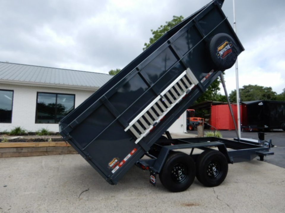 New 2027 Covered Wagon 7x14 Dump, 4' Sides, Tarp, Spare, Ramps