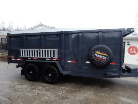 New 2027 Covered Wagon 7x14 Dump, 4' Sides, Tarp, Spare, Ramps