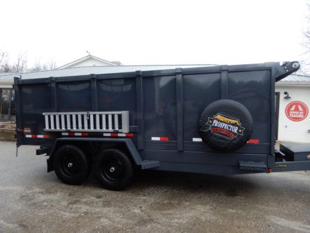 New 2027 Covered Wagon 7x14 Dump, 4' Sides, Tarp, Spare, Ramps