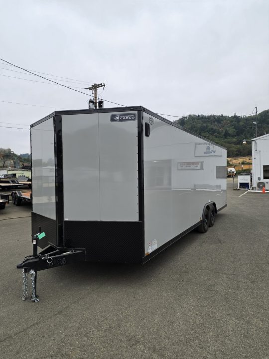 New SALE! ENCLOSED CAR HAULER CARGO BOX 2027 CONTINENTAL VHW8524TA3 8.5X24 10,400 GVWR TRAILER DOVE GRAY