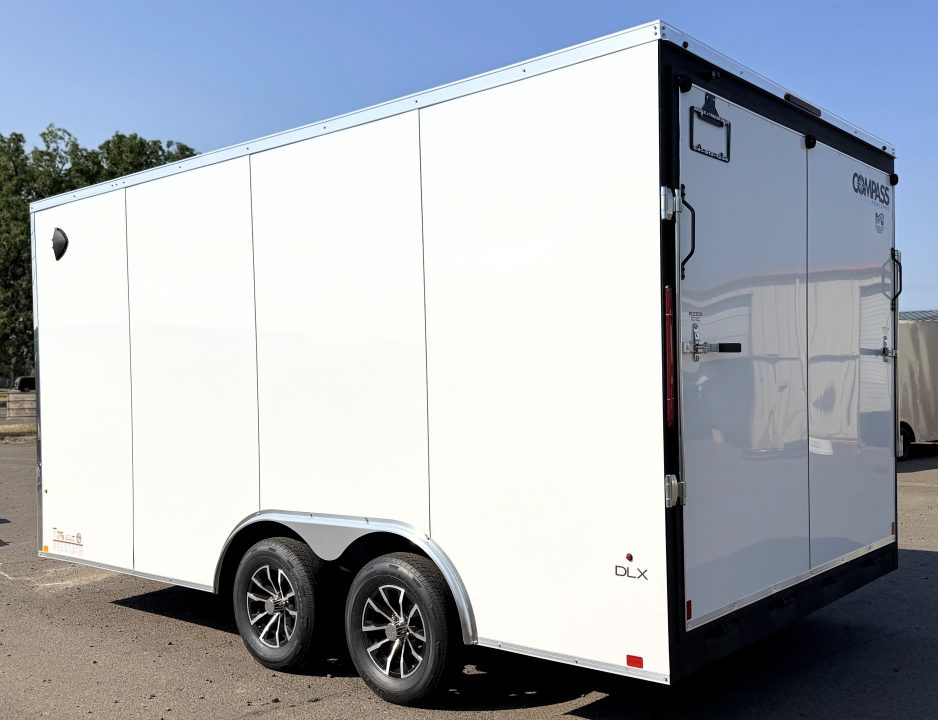 New 2026 White Compass DLX/FLAT TOP/7K CAR HAULER